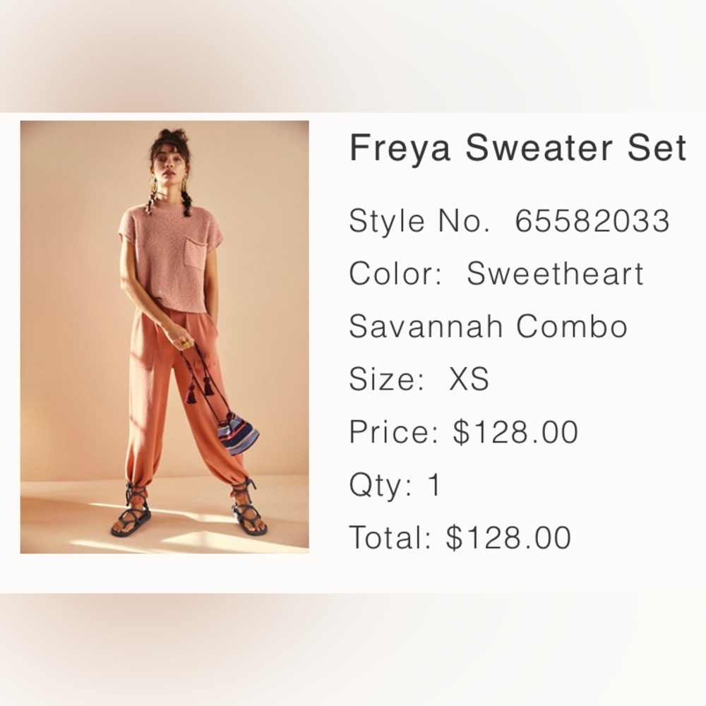 NWOT! Free People Freya - PANTS ONLY, keeping top (pants are too large for me)